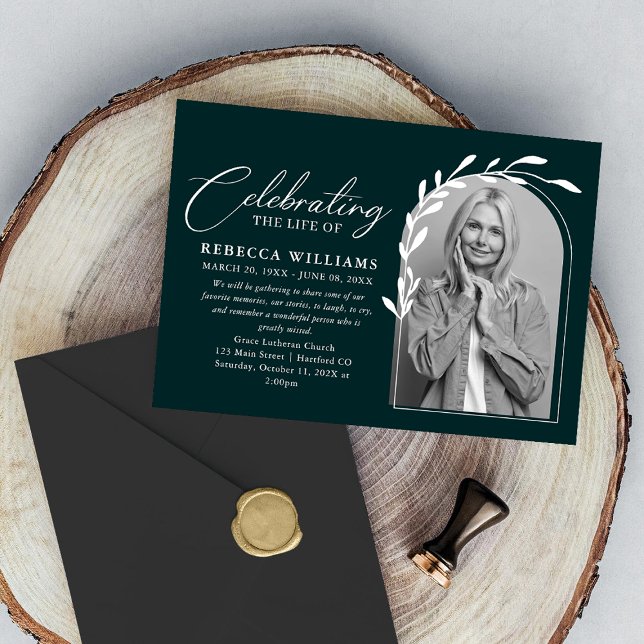Beautiful Arch Foliage Celebration of Life  Invitation (Creator Uploaded)