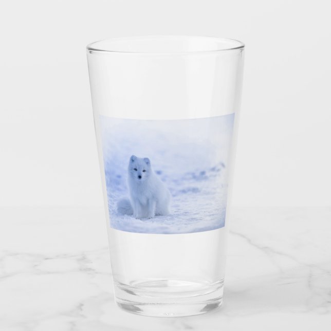 Beautiful Arctic Fox Glass (Front)