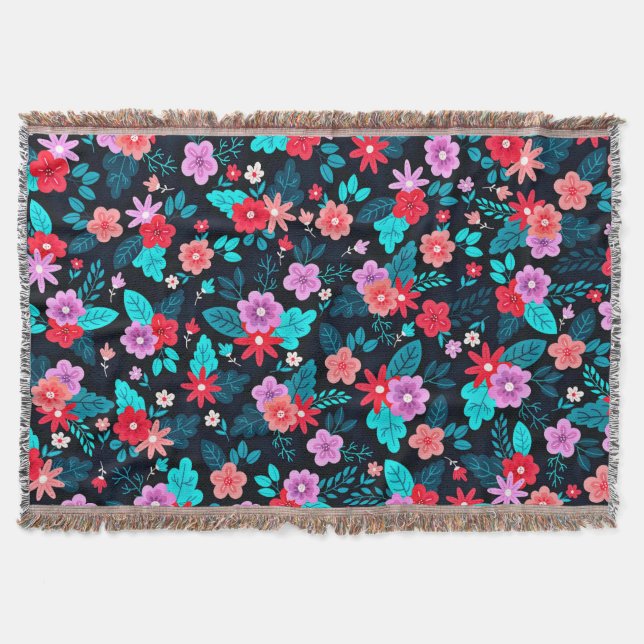Beautiful Arrangement Ditsy Floral Pattern-56576 Throw Blanket (Front)