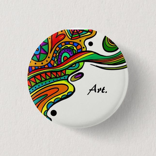 Beautiful art  3 cm round badge (Front)