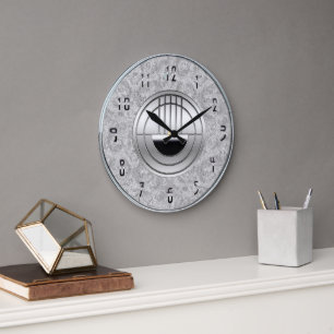 Beautiful Art Deco Grey and Chrome Style Clock