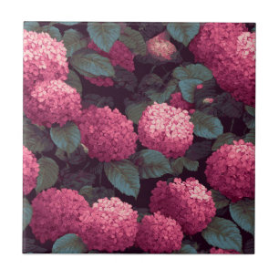 Beautiful Art Deco Hydrangeas Tiles For Hallway