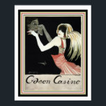 Beautiful Art Deco Vintage Ad Poster Caeon Casino<br><div class="desc">This a unique,  Art Deco- themed,  vintage advertisement for Caeon Casino. Poster measures 16 x 20</div>