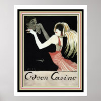 Beautiful Art Deco Vintage Ad Poster Caeon Casino