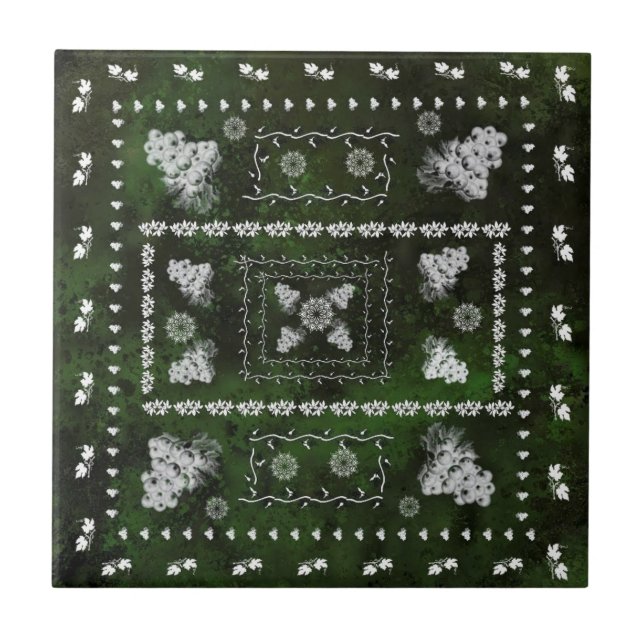 Beautiful Art Grapes - Green Tile (Front)