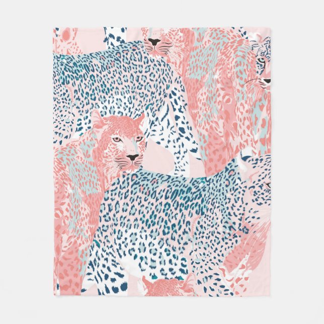 Beautiful art Leopard seamless pattern, abstract a Fleece Blanket (Front)