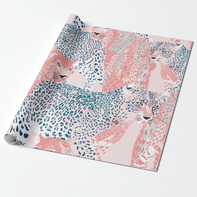 Beautiful art Leopard seamless pattern, abstract a Wrapping Paper (Unrolled)