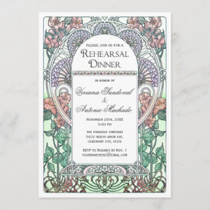 Beautiful Art Nouveau Bridal Shower Invitations