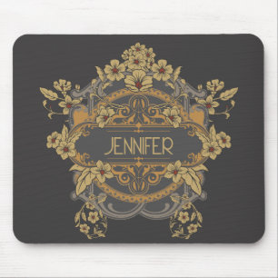 Beautiful Art Nouveau design with flowers Mouse Pad