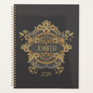 Beautiful Art Nouveau design with flowers  Planner