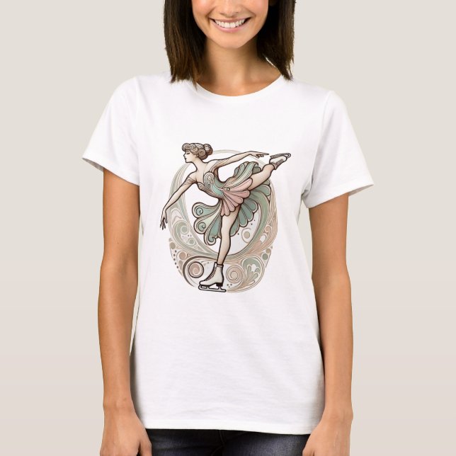 Beautiful Art Nouveau Ice Skater Women's T-Shirt (Front)