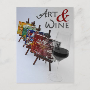 Beautiful Art & Wine Postcard! Postcard