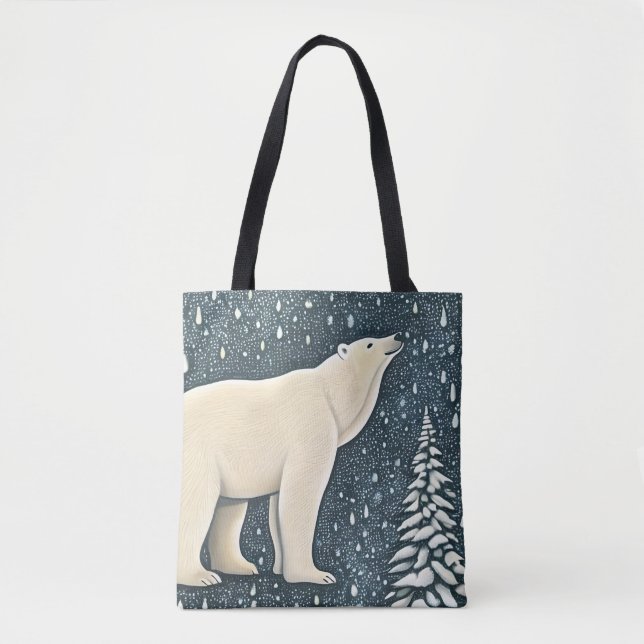Beautiful Artic Polar Bear Tote Bag (Front)