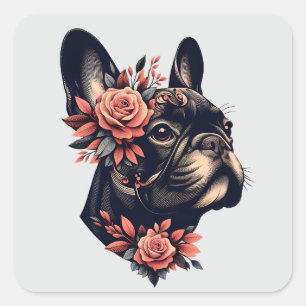 Beautiful artistic Frenchie Square Sticker