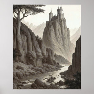 Beautiful Artistic Mediaeval Landscape Poster