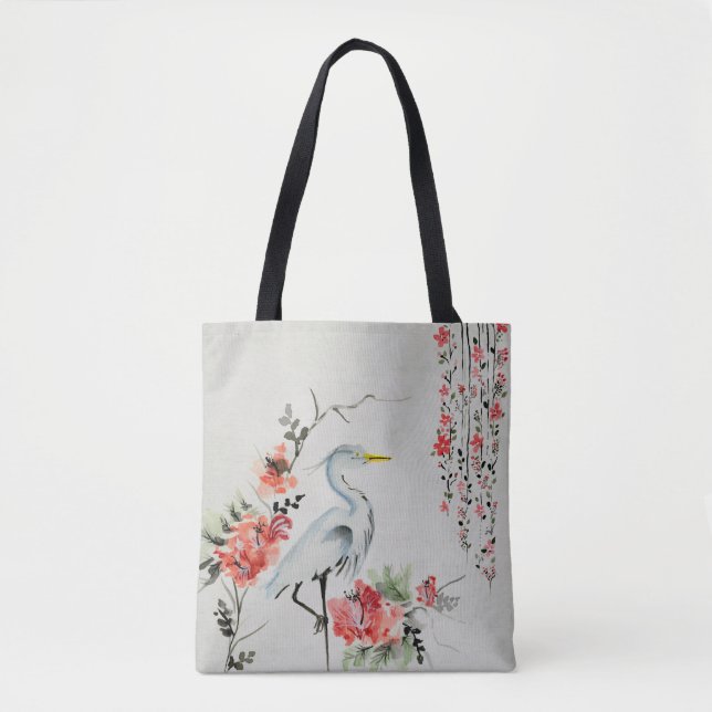 beautiful Asian crane bird Tote Bag (Front)