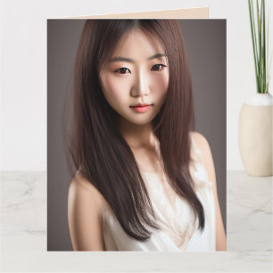 BEAUTIFUL ASIAN GIRL ART BIRTHDAY CARDS