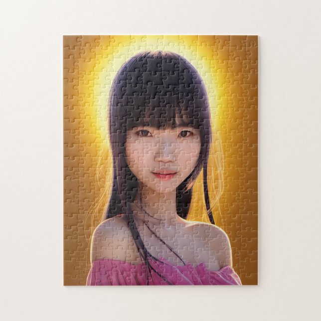 BEAUTIFUL ASIAN ORIENTAL GIRL ART JIGSAW PUZZLE (Vertical)