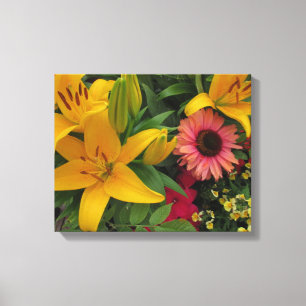 Beautiful Asiatic Lilies In A Garden Canvas Print