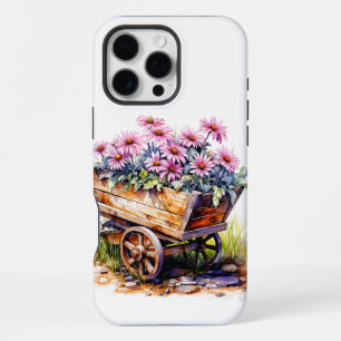 Beautiful Aster Flowers In A Wheel Barrel iPhone 16 Pro Max Case