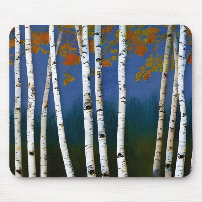 Beautiful Autumn Birch Mouse Pad (Front)
