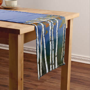 Beautiful Autumn Birch Short Table Runner