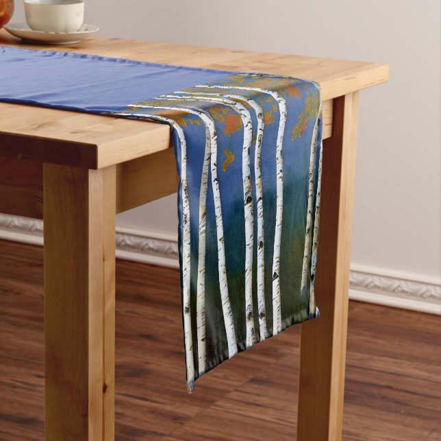 Beautiful Autumn Birch Short Table Runner (In Situ)