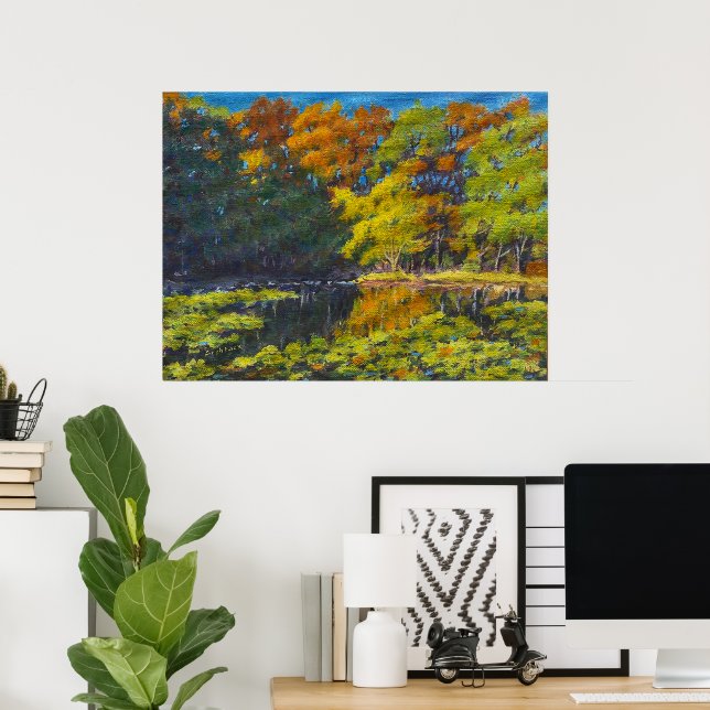 Beautiful Autumn Color Reflections Poster (Home Office)