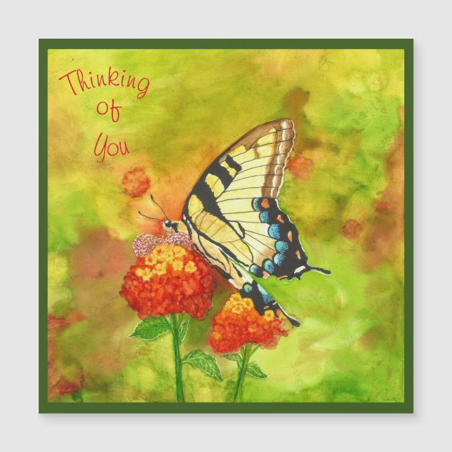 Beautiful, autumn colored butterfly magnet (Front)