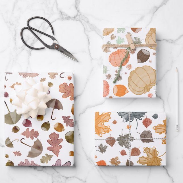 Beautiful Autumn Colours Wrapping Paper Sheet (Front)