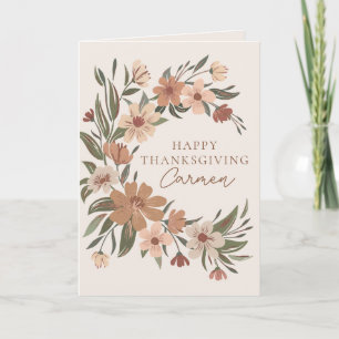 Beautiful autumn/fall floral spray Thanksgiving Card