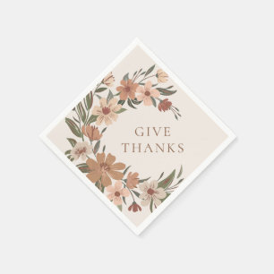 Beautiful autumn/fall floral spray Thanksgiving  Napkin