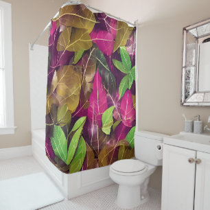 Beautiful Autumn Fall Leaves Pattern Shower Curtain
