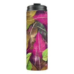 Beautiful Autumn Fall Leaves Pattern Thermal Tumbler