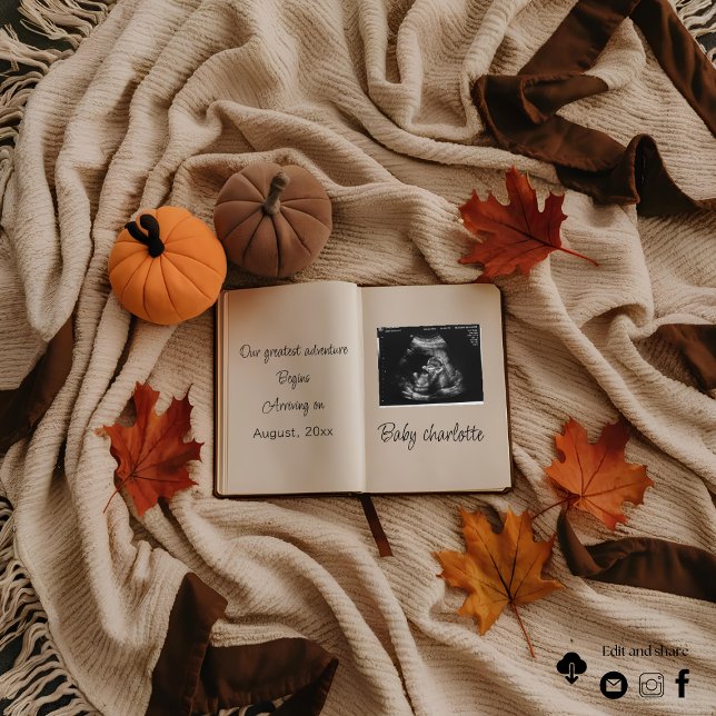 Beautiful autumn fall pregnancy announcement  (Creator Uploaded)