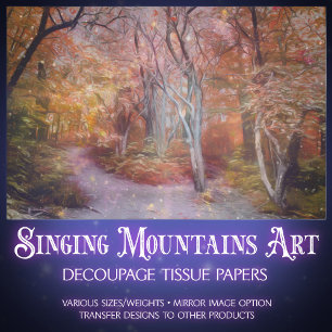 Beautiful Autumn Fantasy Forest Decoupage  Tissue Paper