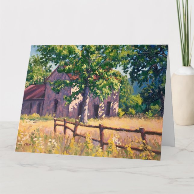 Beautiful Autumn Farm House Scene in Illinois Card (Front)