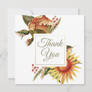 Beautiful Autumn Floral Thank You Card