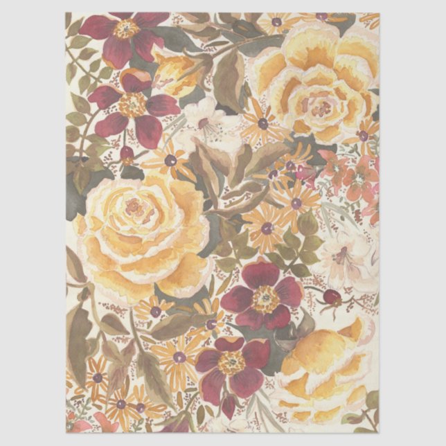Beautiful autumn floral tissue paper (Front)