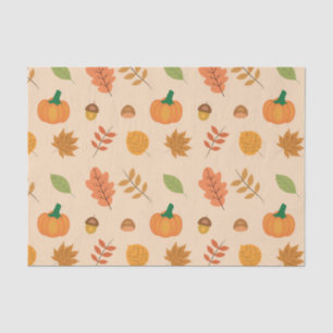 Beautiful Autumn Leaves and Orange Pumpkins  Tissue Paper
