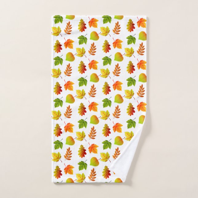 Beautiful Autumn Leaves on White Hand Towel (Hand Towel)