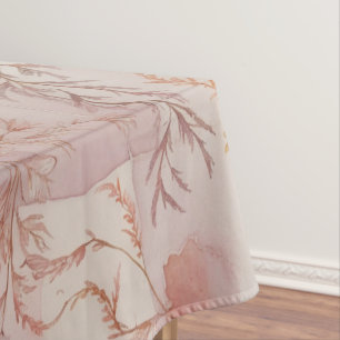 Beautiful Autumn Pastel Flowers Leaves Patchwork Tablecloth