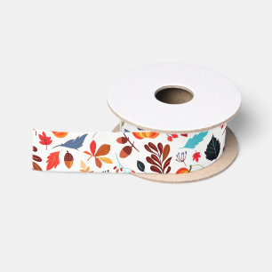 Beautiful Autumn Pattern Satin Ribbon