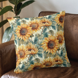 Beautiful Autumn Sunflower  Cushion