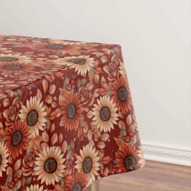 Beautiful Autumn Sunflowers Tablecloth (In Situ)