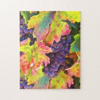 Beautiful Autumn Wine Vineyard with Grapes Jigsaw Puzzle