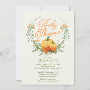 Beautiful Autumn Wreath Baby Shower Invitation
