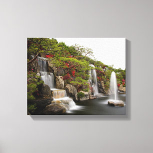 Beautiful Azalea Waterfall Flower Garden Canvas Print