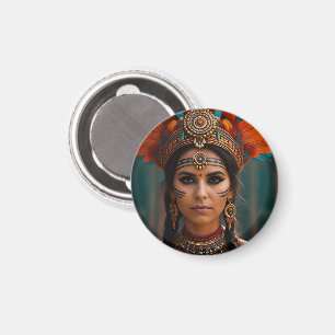 Beautiful Aztec woman portrait Magnet