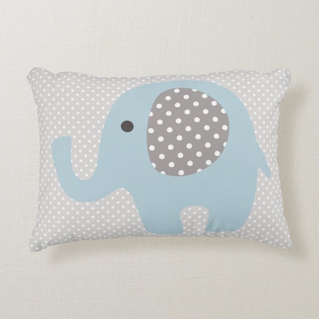 Beautiful Baby Blue Elephant Decorative Cushion (Front)